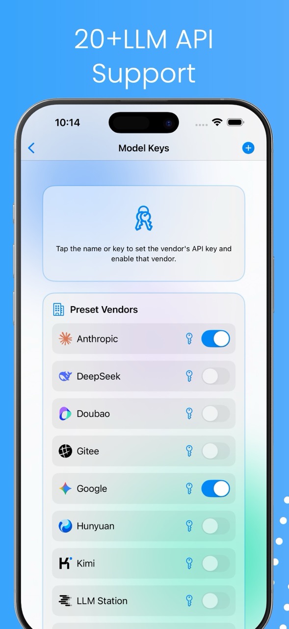 LM Station app screenshot 2 – multi-model selection and configuration