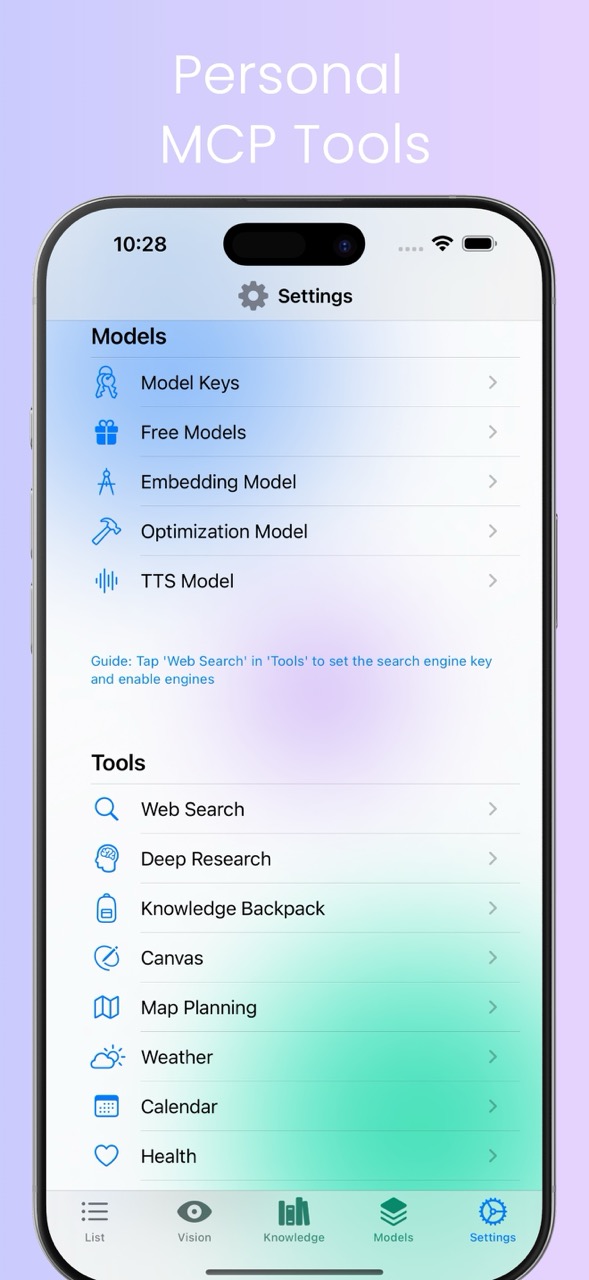 LM Station app screenshot 7 – settings and Apple Intelligence integration